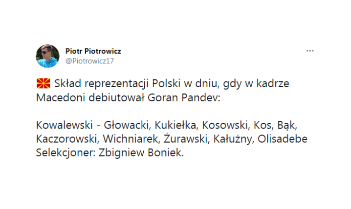 SKŁAD reprezentacji Polski z czasów DEBIUTU Pandeva w kadrze Macedonii :D